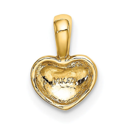 14K Polished Domed Concave Back Heart Charm