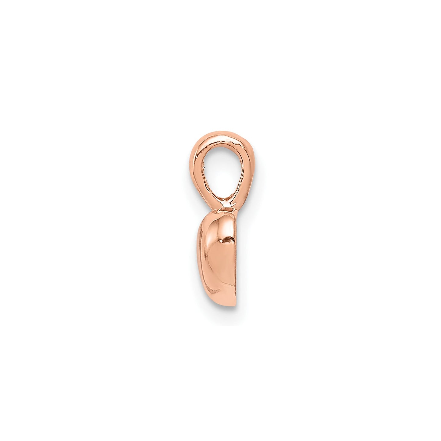 14K Rose Gold Polished Domed Concave Back Heart Charm