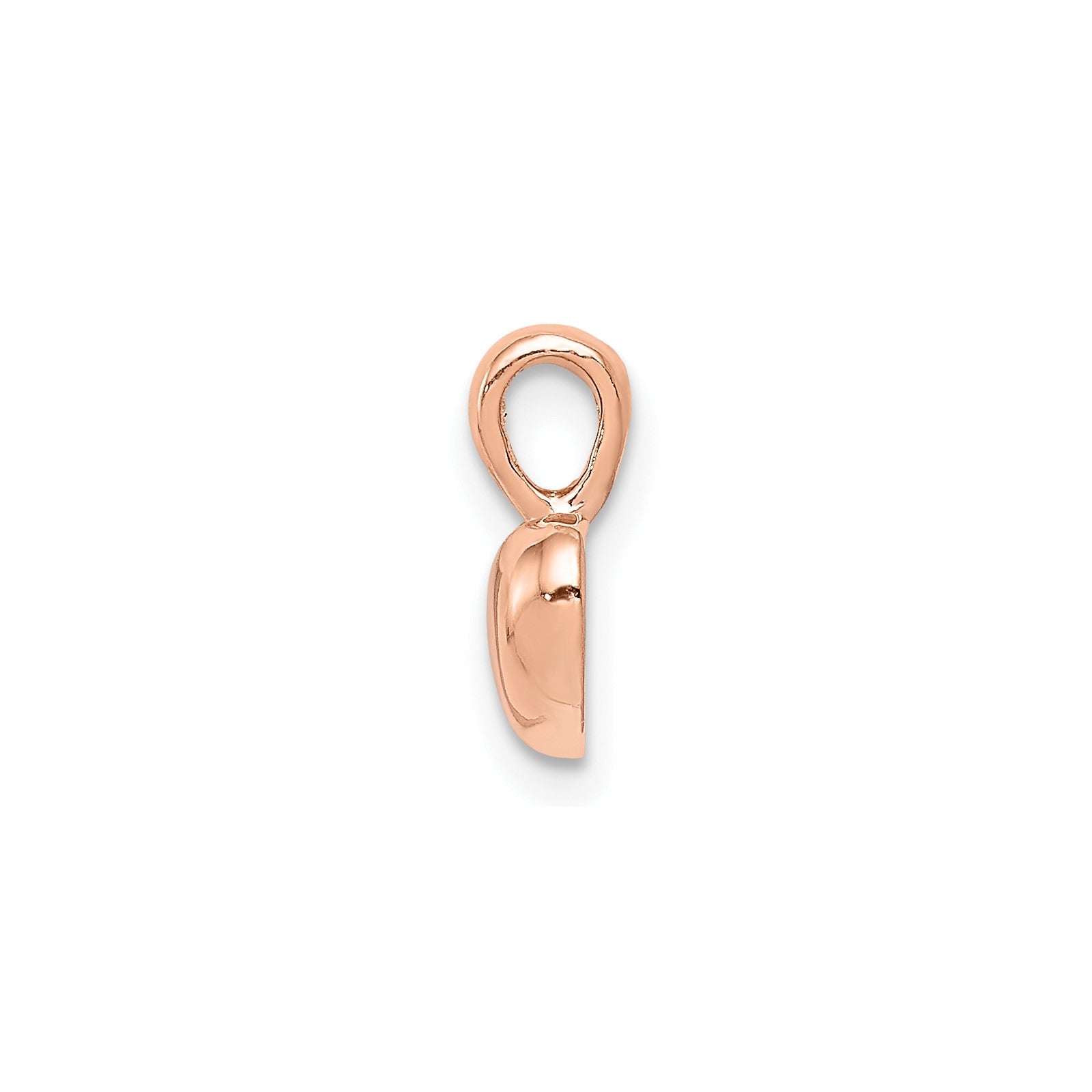 14K Rose Gold Polished Domed Concave Back Heart Charm