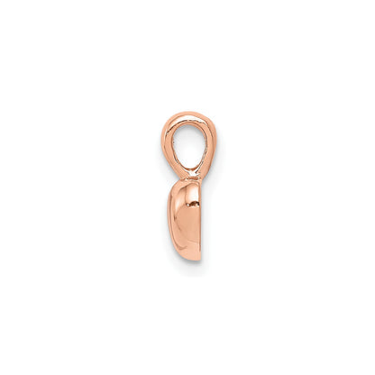 14K Rose Gold Polished Domed Concave Back Heart Charm