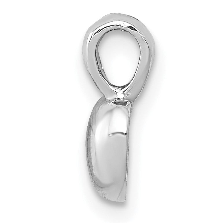 14K White Gold Polished Domed Concave Back Heart Charm