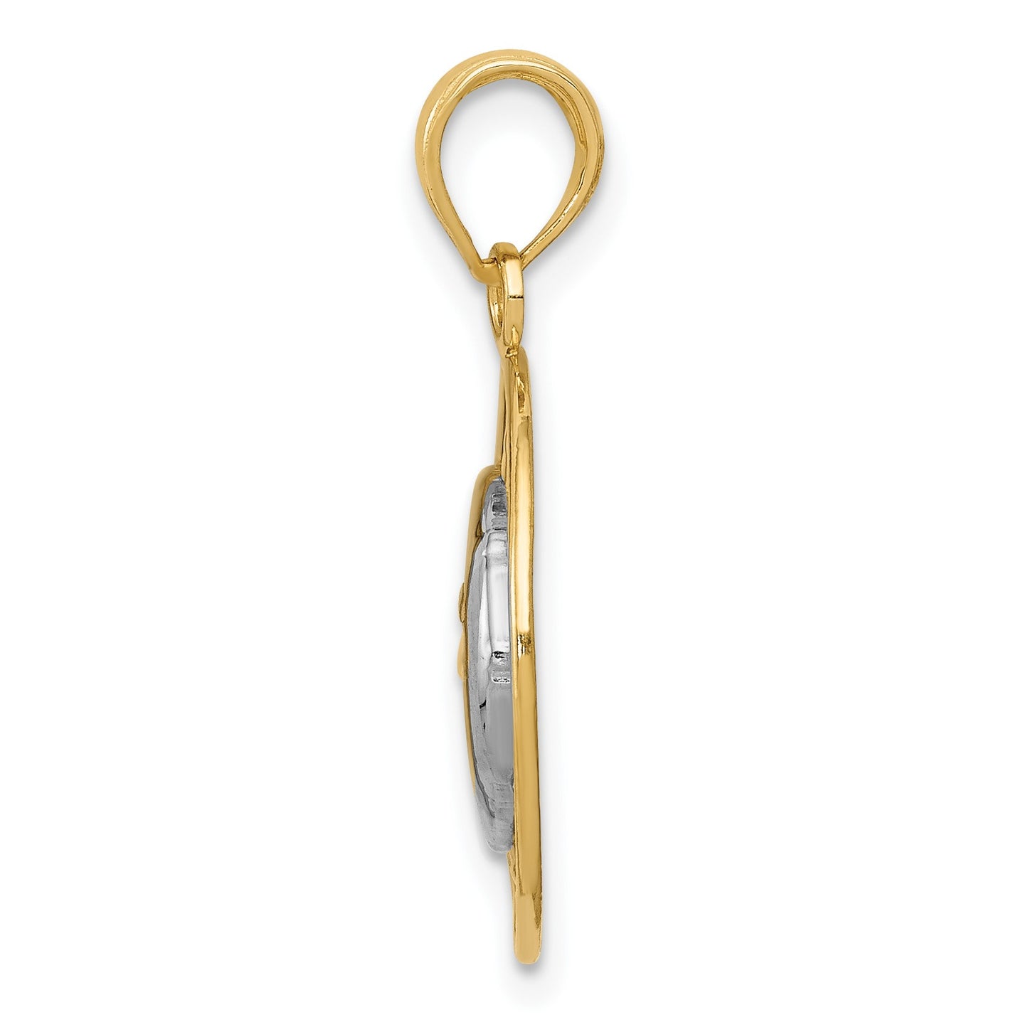 14k and Rhodium Sun and Moon Charm