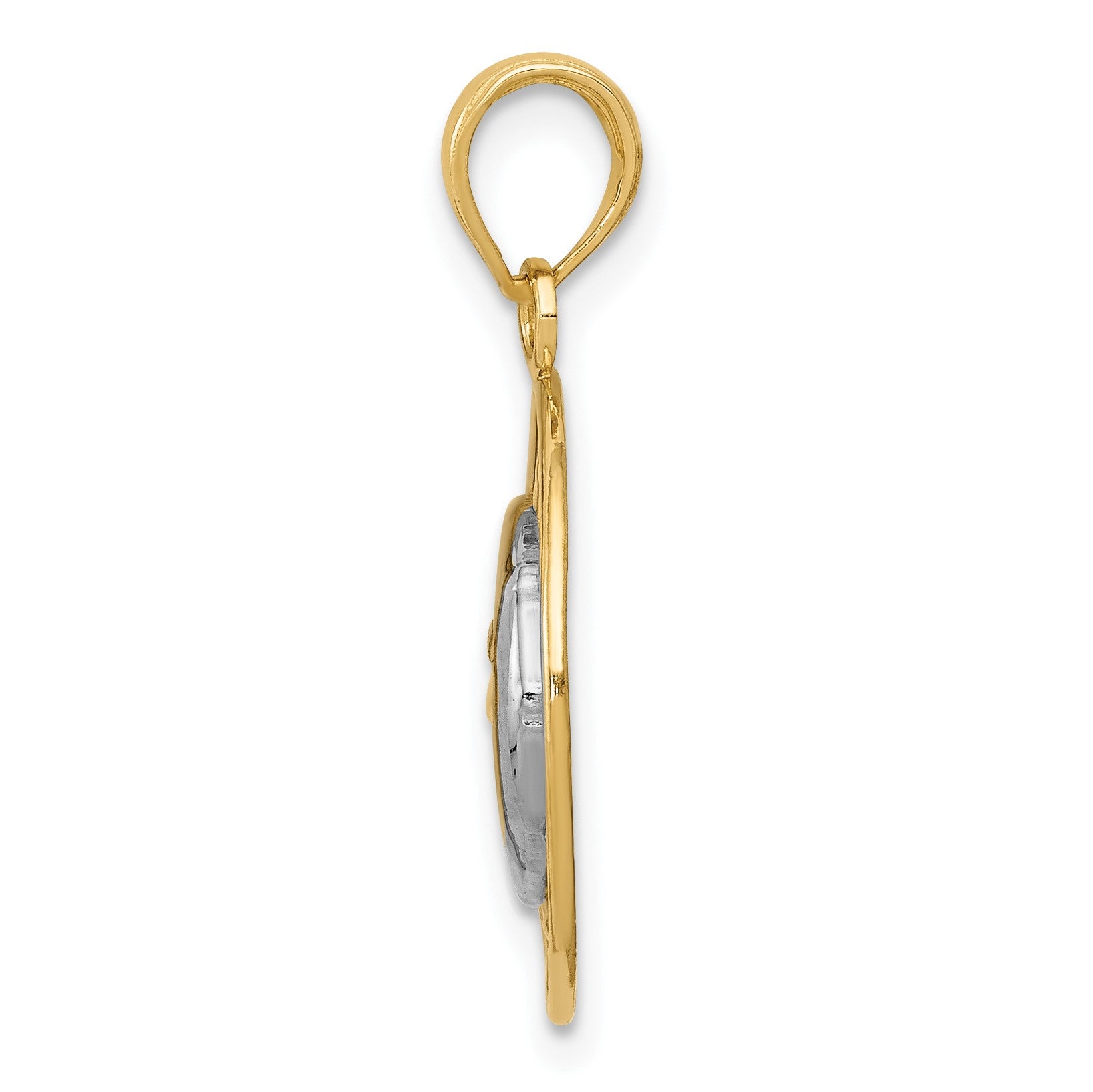 14k and Rhodium Sun and Moon Charm