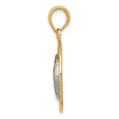 14k and Rhodium Sun and Moon Charm