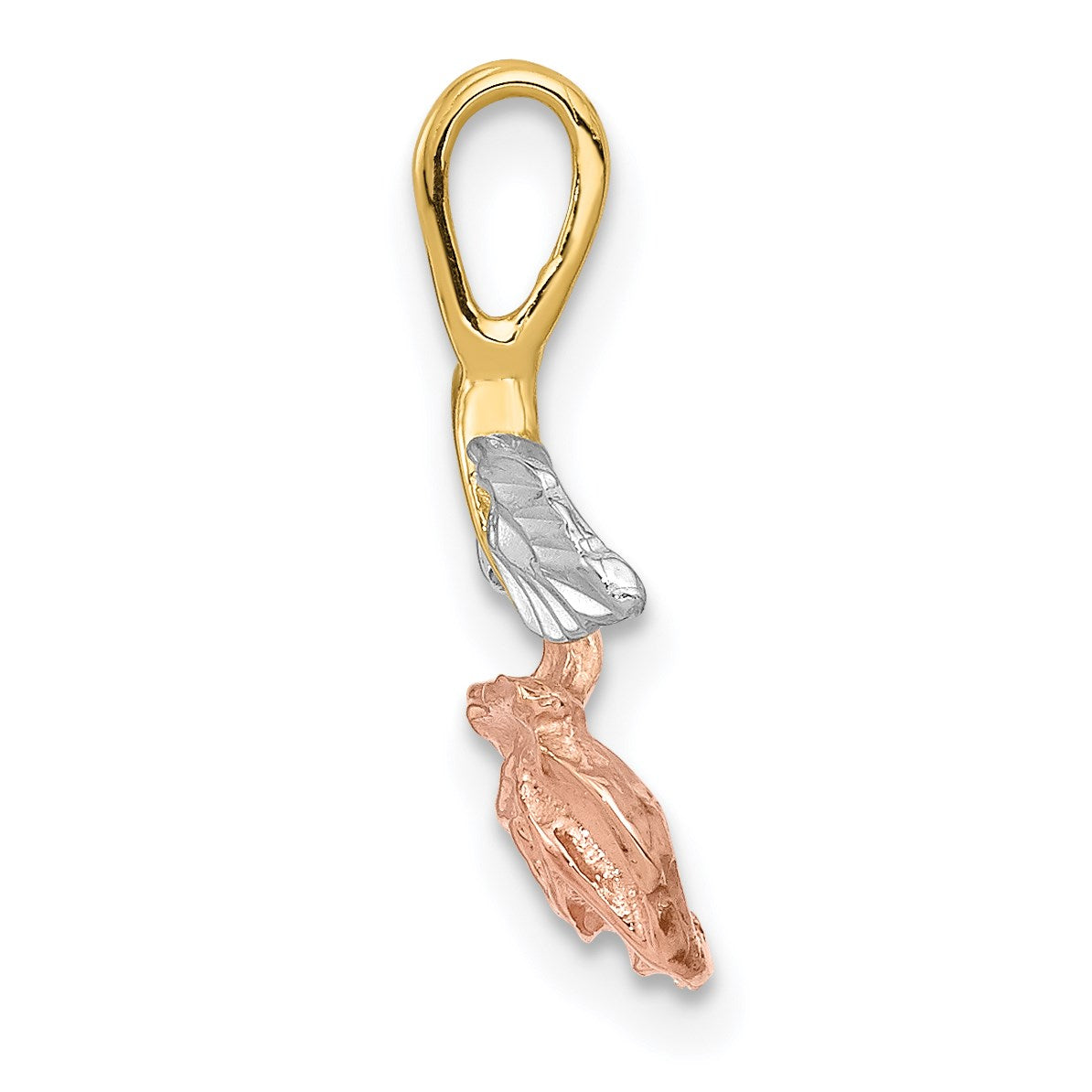 14k with White and Rose Rhodium Rose Chain Slide