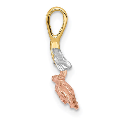 14k with White and Rose Rhodium Rose Chain Slide