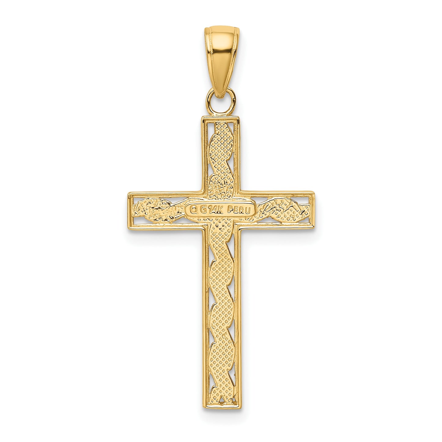 14k Rope Cross Pendant