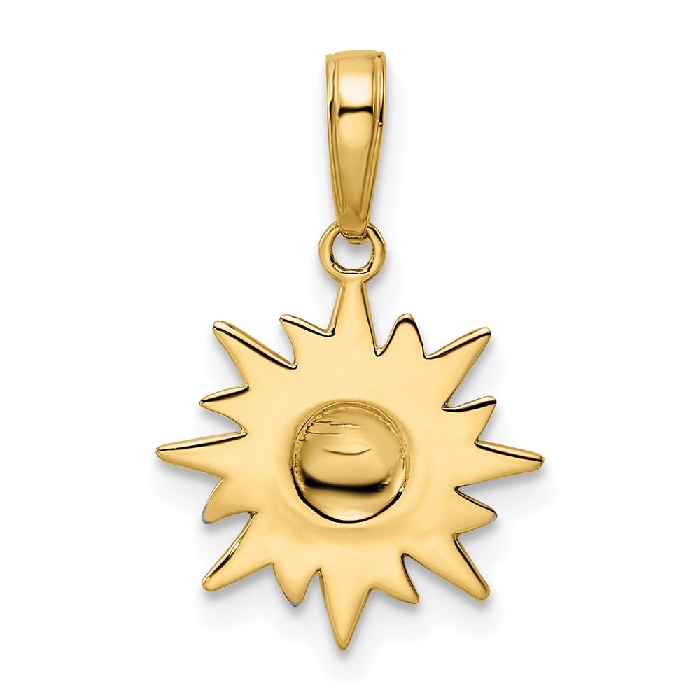 14k & White Rhodium D/C Sun Pendant