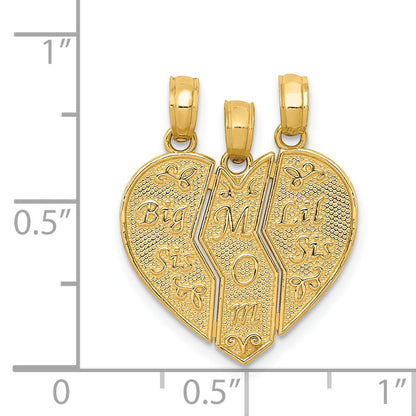 14k 3-Piece Break-apart BIG SIS-MOM-LIL SIS Charm