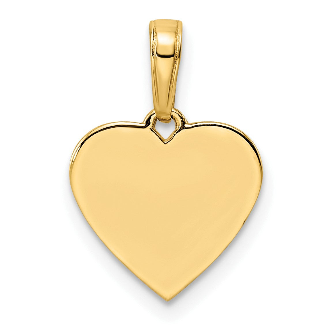14k and White Rhodium Diamond-cut Puffed Heart Pendant