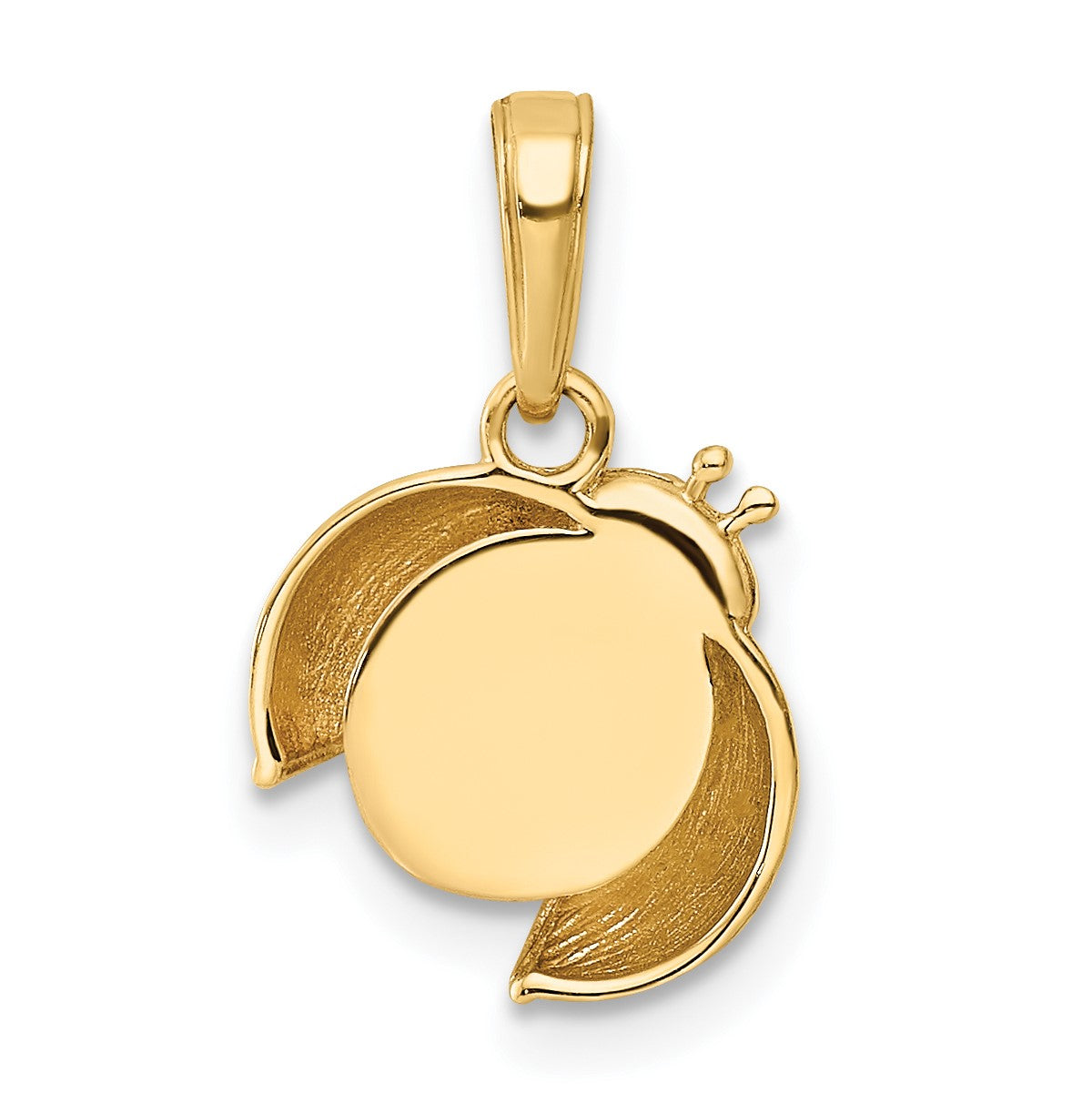 14k with White and Rose Rhodium Diamond-cut Ladybug Pendant
