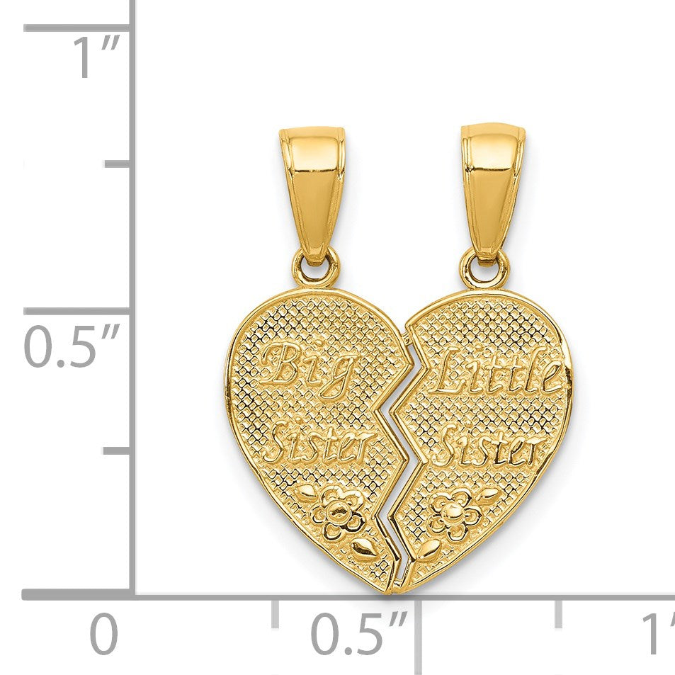 14k BIG SISTER-LITTLE SISTER 2-Piece Break-apart Charm