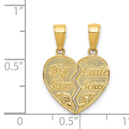 14k BIG SISTER-LITTLE SISTER 2-Piece Break-apart Charm
