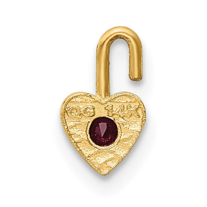 14ky January Synthetic Birthstone Heart Charm