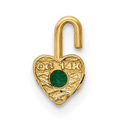 14ky May Synthetic Birthstone Heart Charm