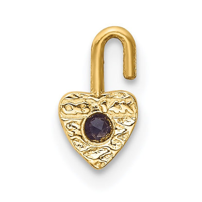 14ky June Synthetic Birthstone Heart Charm