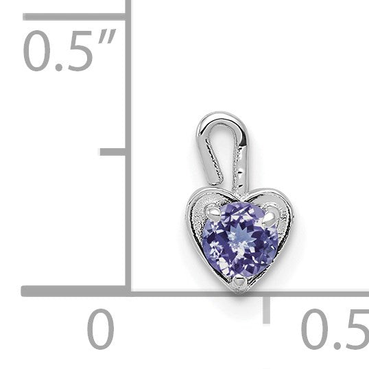 14k White Gold June Synthetic Birthstone Heart Charm