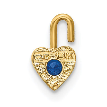 14ky September Synthetic Birthstone Heart Charm