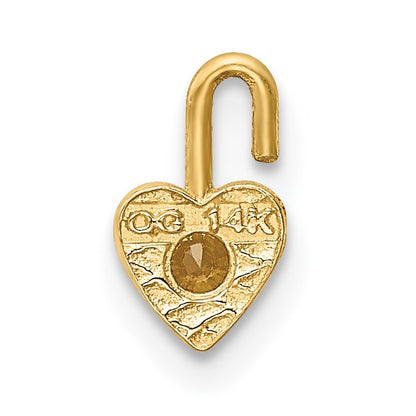 14ky November Synthetic Birthstone Heart Charm