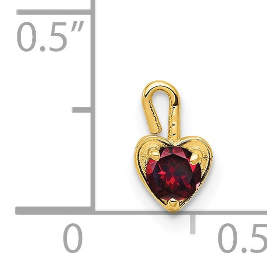14ky July Synthetic Birthstone Heart Charm
