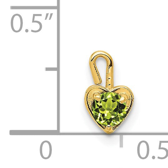 14ky August Synthetic Birthstone Heart Charm