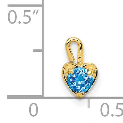14ky December Synthetic Birthstone Heart Charm