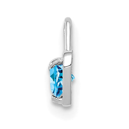 14k White Gold December Synthetic Birthstone Heart Charm
