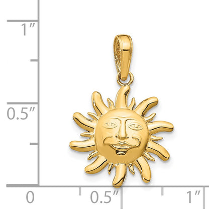 14k Polished Small Sun Charm