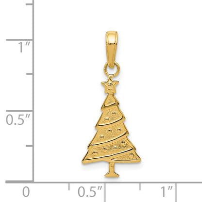 14k Polished Christmas Tree Pendant