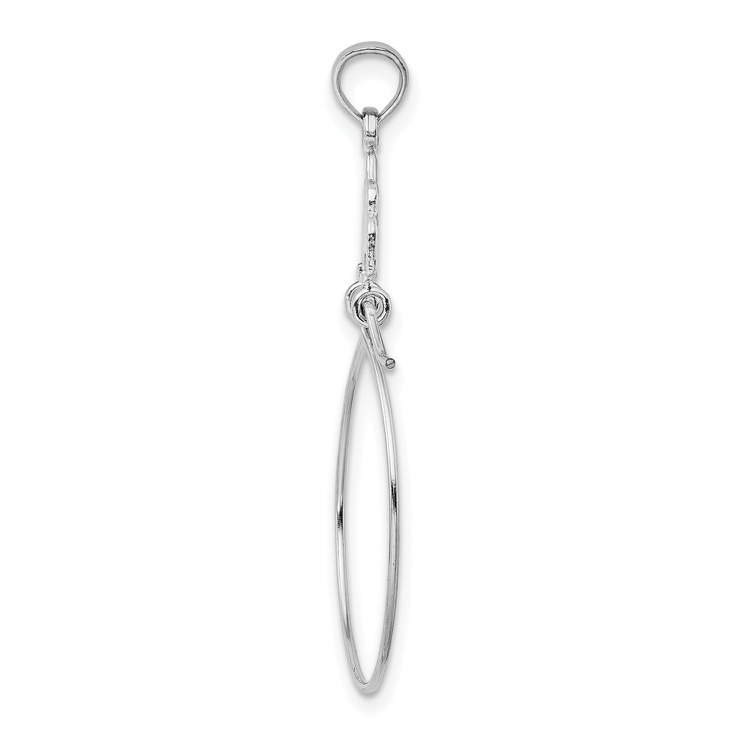14k White Gold Filigree Charm Holder Pendant