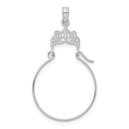 14k White Gold Filigree Charm Holder Pendant