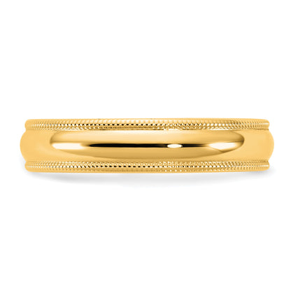 14KY 4.5mm Milgrain Comfort Fit Band Size 7