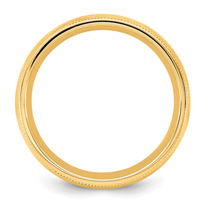 14KY 5.5mm Milgrain Comfort Fit Band Size 6