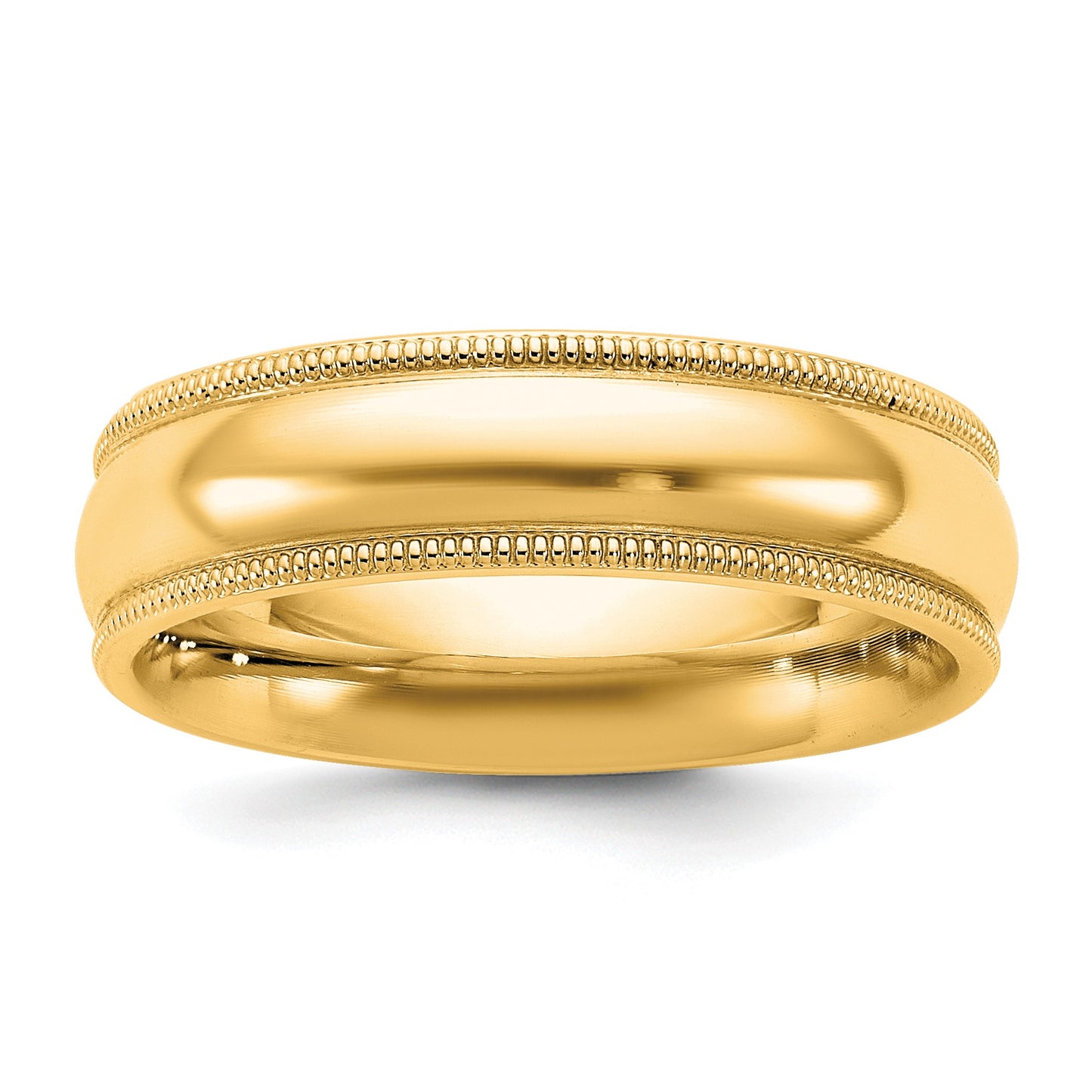 14KY 5.5mm Milgrain Comfort Fit Band Size 6