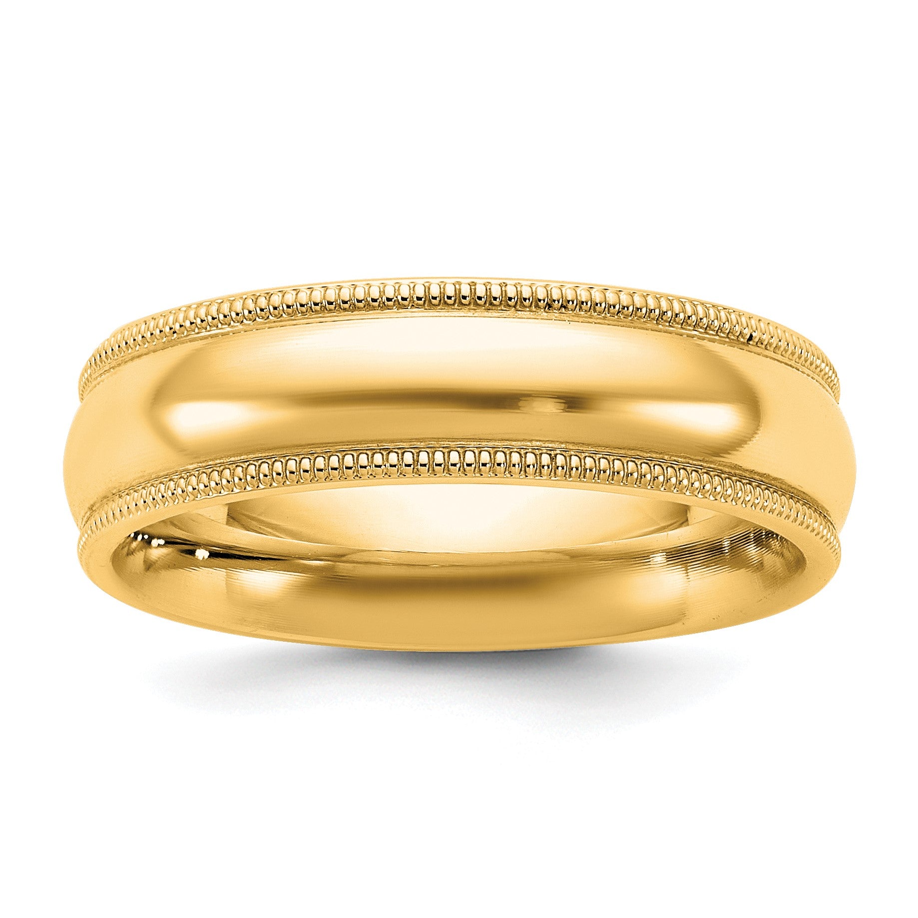14KY 5.5mm Milgrain Comfort Fit Band Size 6