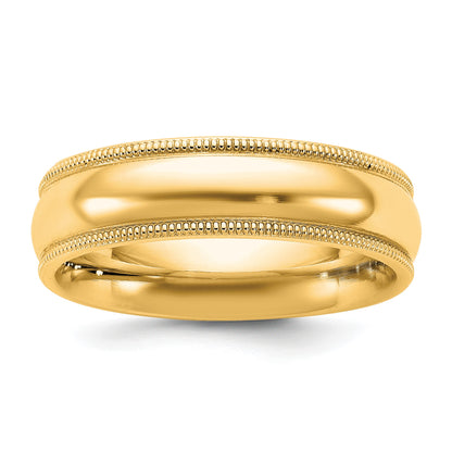 14KY 5.5mm Milgrain Comfort Fit Band Size 9