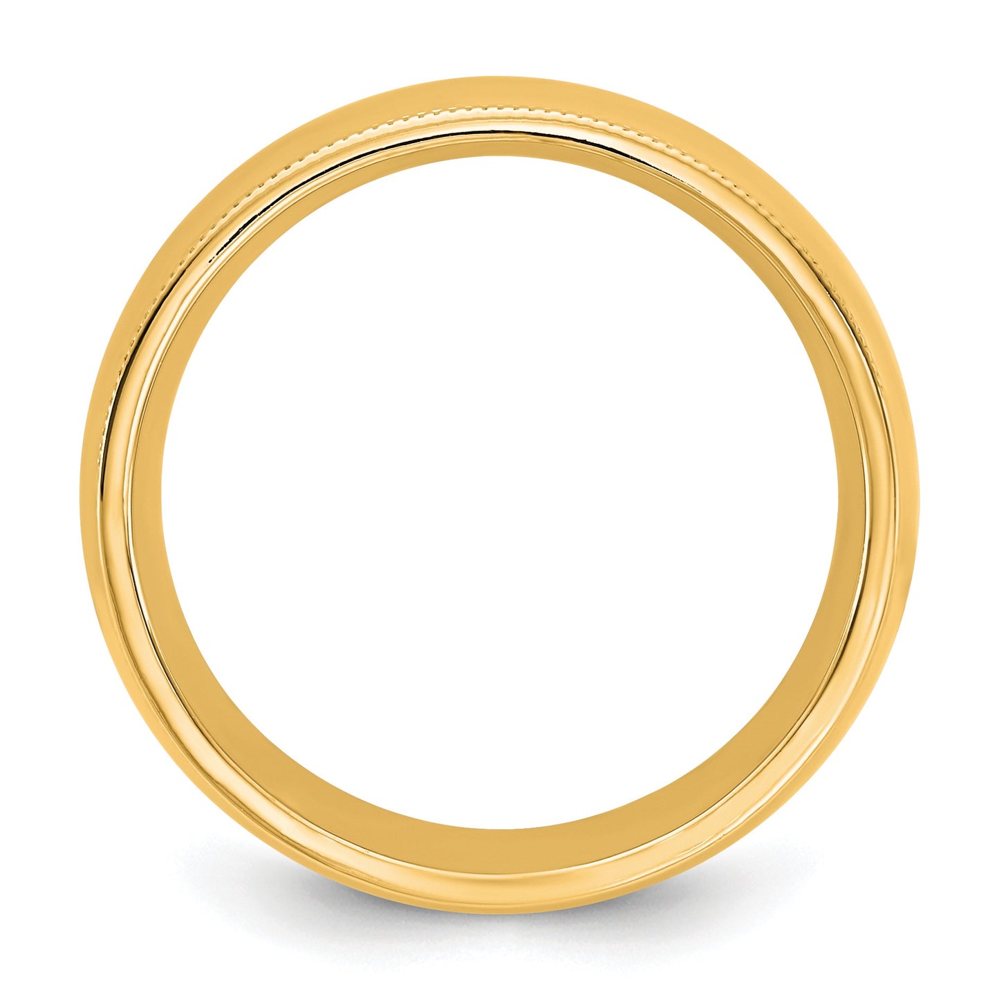 14KY 7mm Milgrain Comfort Fit Band Size 10