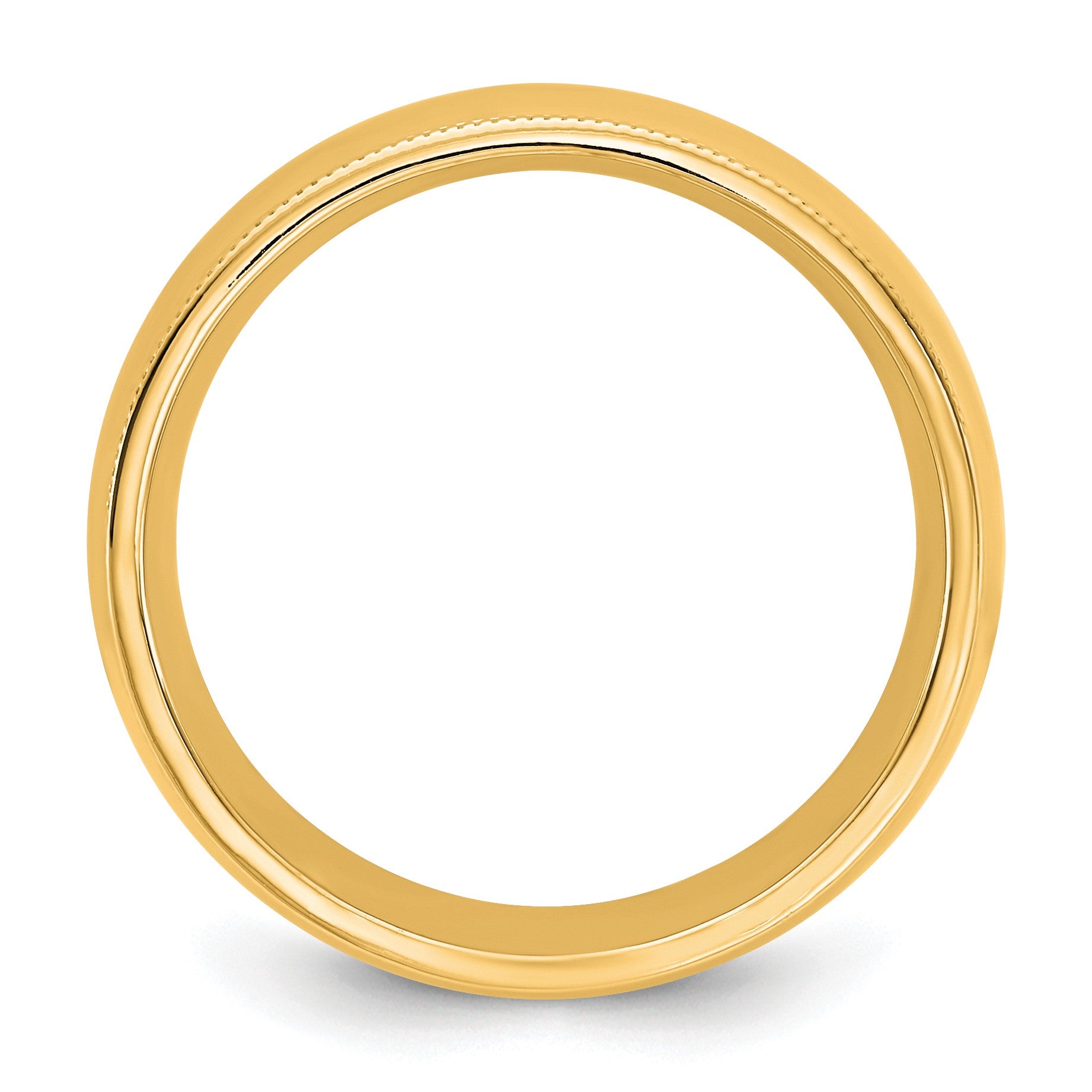 14KY 7mm Milgrain Comfort Fit Band Size 6