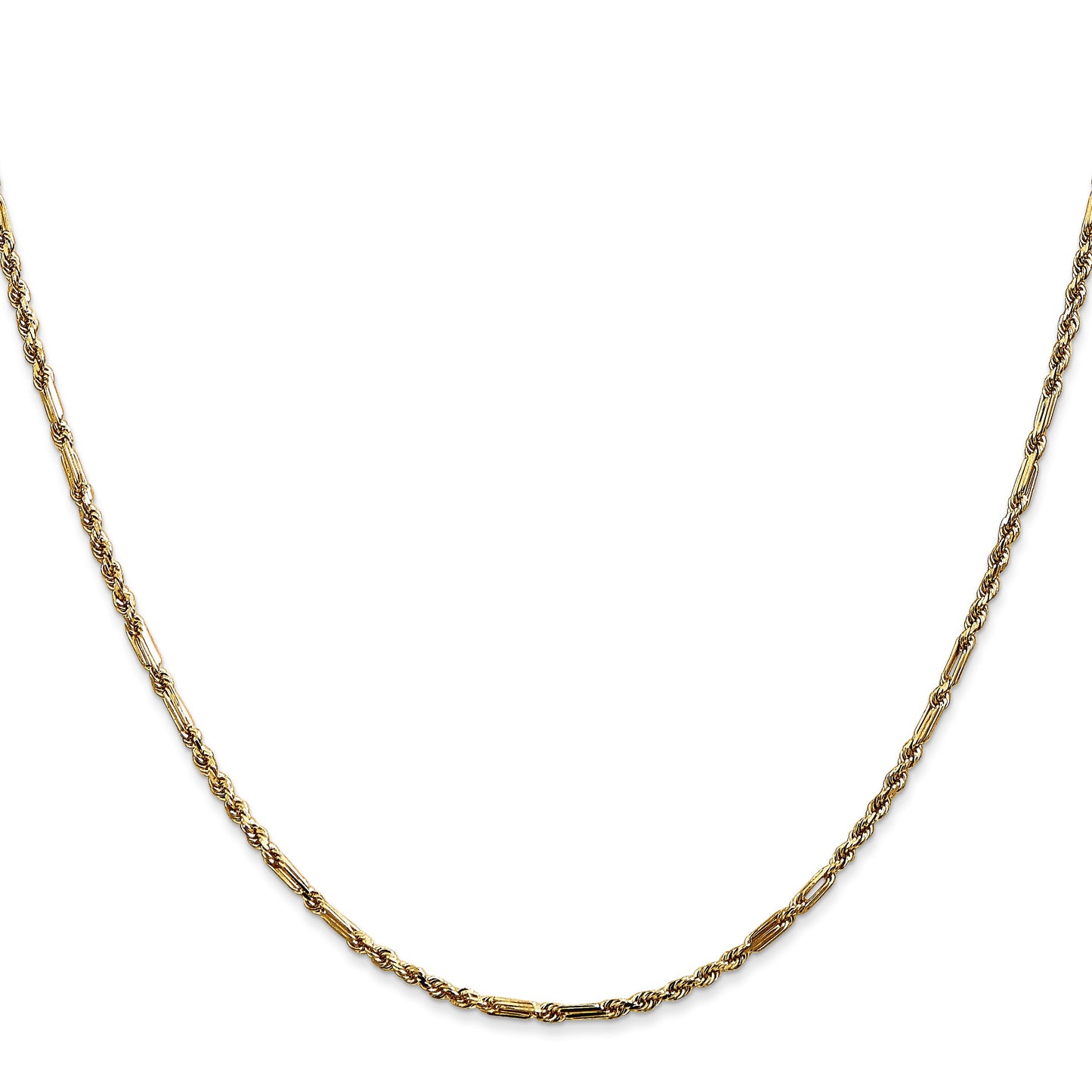 14K 16 inch  1.8mm Diamond-cut Milano Rope with Lobster Clasp Chain