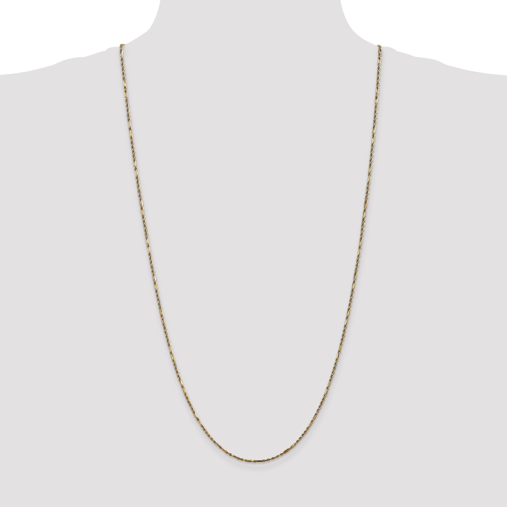 14K 30 inch  1.8mm Diamond-cut Milano Rope with Lobster Clasp Chain