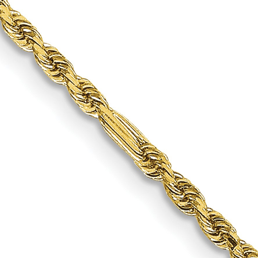 14K 24 inch  1.8mm Diamond-cut Milano Rope with Lobster Clasp Chain