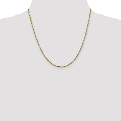 14K 20 inch  2.25mm Diamond-cut Milano Rope with Lobster Clasp Chain
