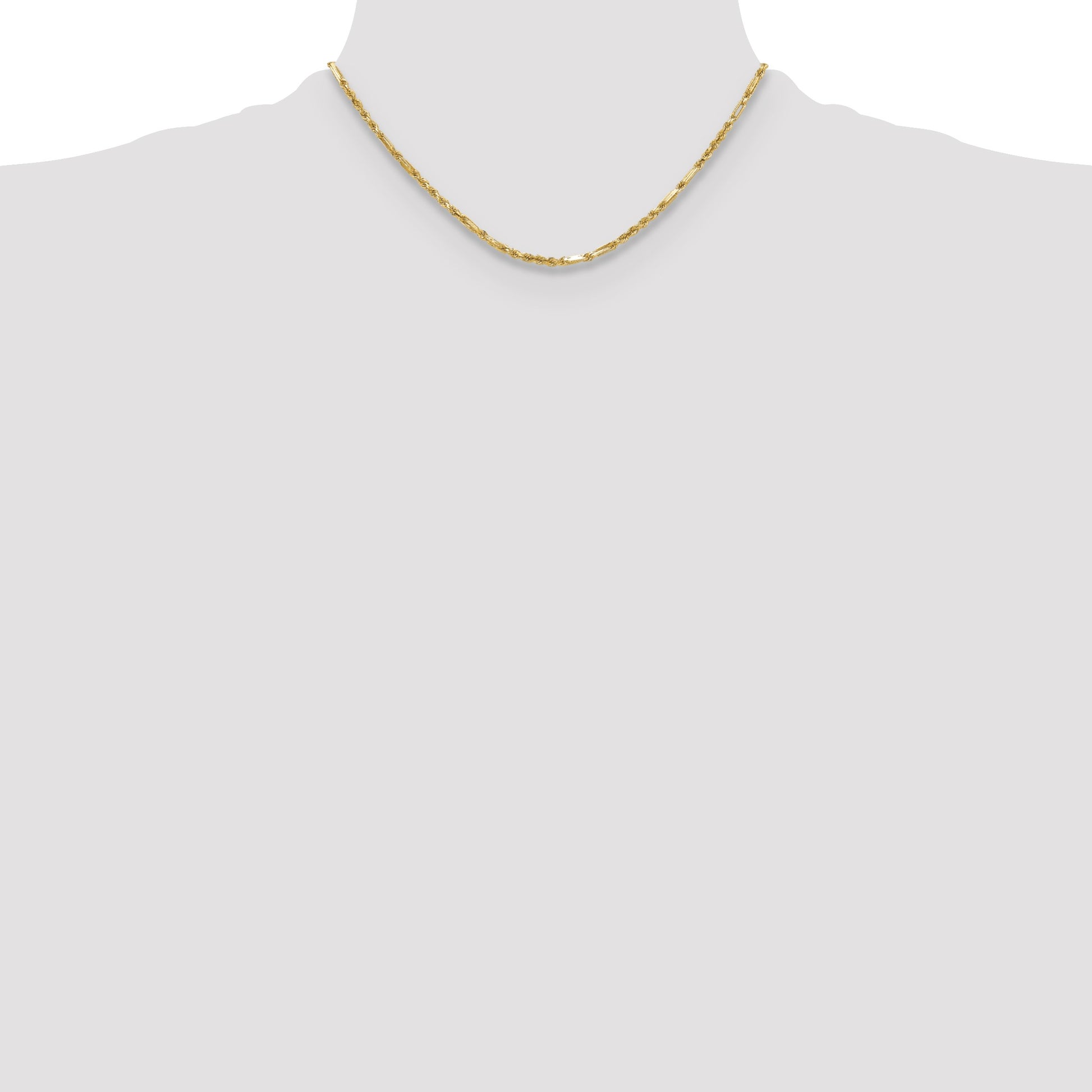 14k 2.75mm D/C Milano Rope Chain