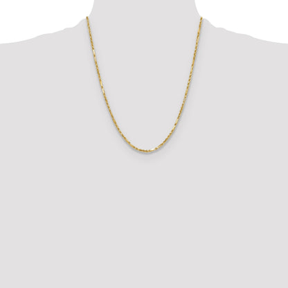 14k 2.75mm D/C Milano Rope Chain