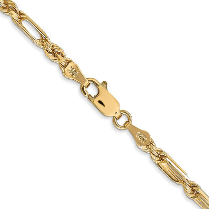 14K 18 inch  3mm Diamond-cut Milano Rope with Lobster Clasp Chain