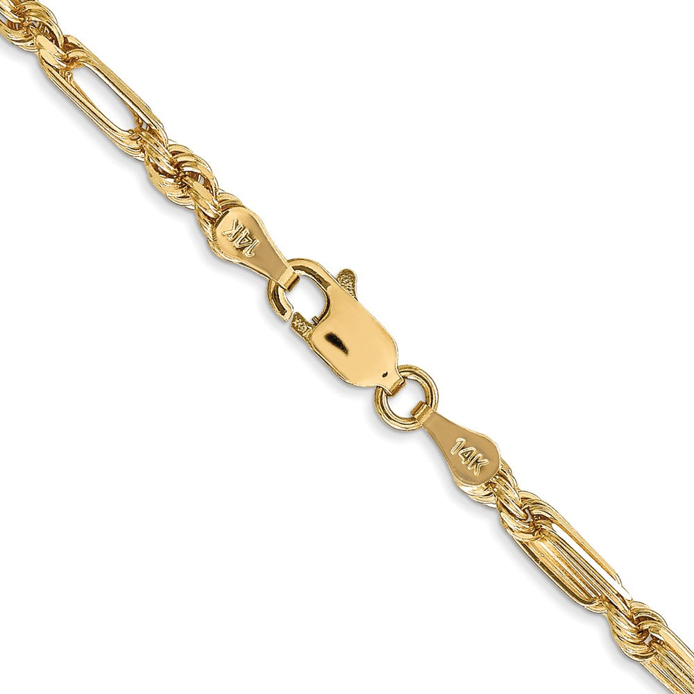 14K 20 inch  3mm Diamond-cut Milano Rope with Lobster Clasp Chain