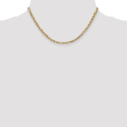14K 16 inch  3mm Diamond-cut Milano Rope with Lobster Clasp Chain