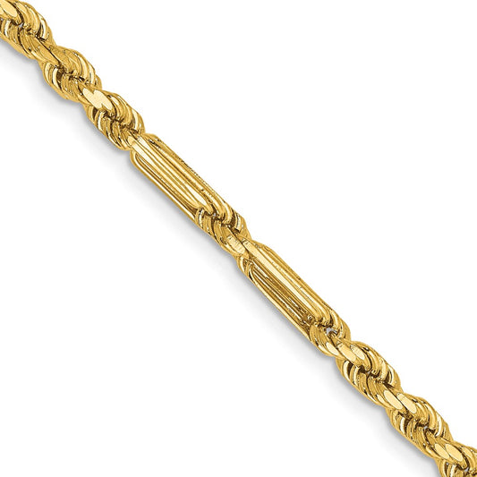 14K 20 inch  3mm Diamond-cut Milano Rope with Lobster Clasp Chain