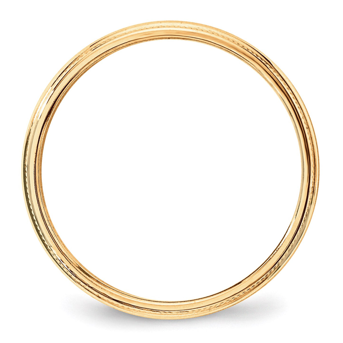 14k Yellow Gold 3mm Lightweight Milgrain Half Round Wedding Band Size 11
