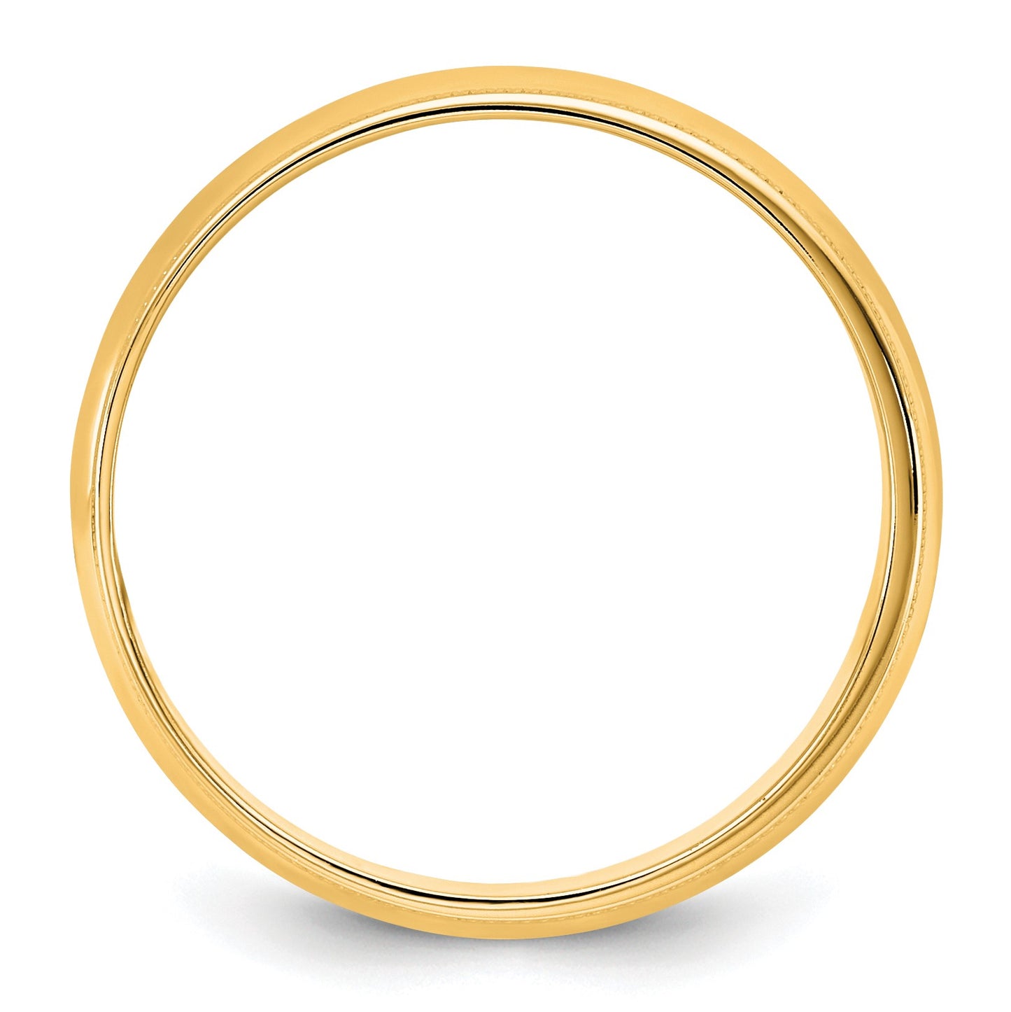 14KY 5.5mm LTW Milgrain Half Round Band Size 12